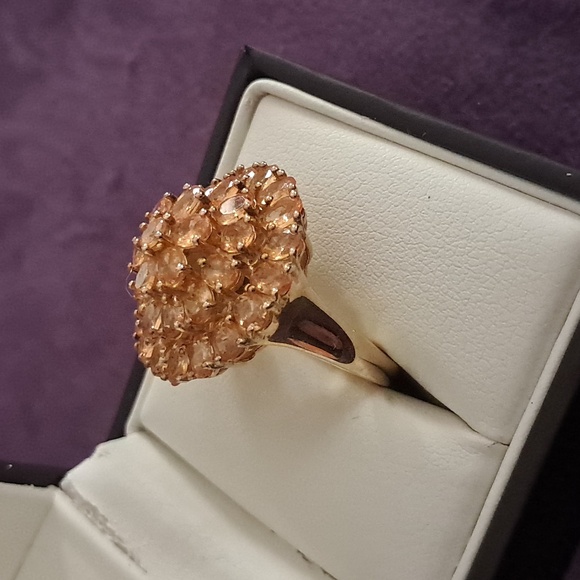 Premium Viceroy Spessartine Garnet Cluster Style Ring. - Picture 2 of 6